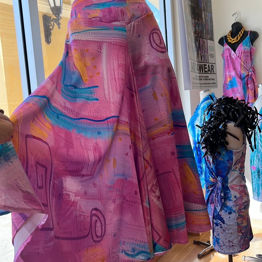 Wearable art palazzo pants